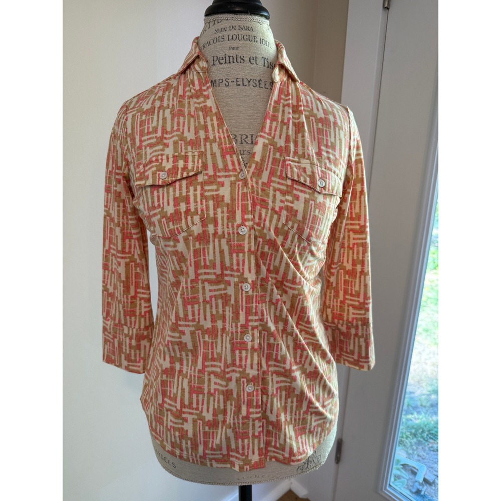J. Mclaughlin Women's 3/4 Sleeve Button Down Shirt Size XS